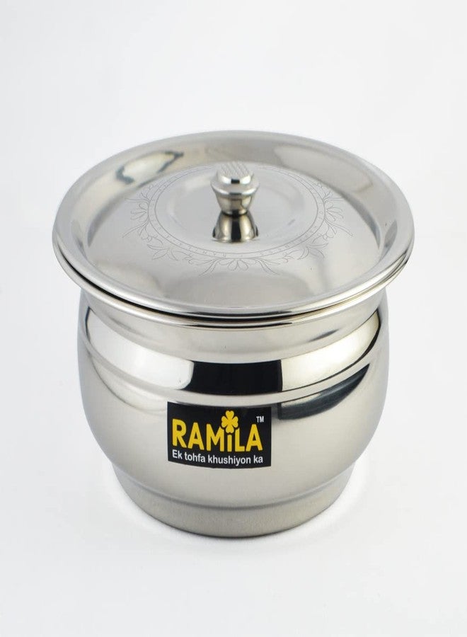 ramila Stainless Steel Serving Bowl with Stainless Steel Lid 2 Pieces Steel Bowl- 2 Pieces Lid - Image 5