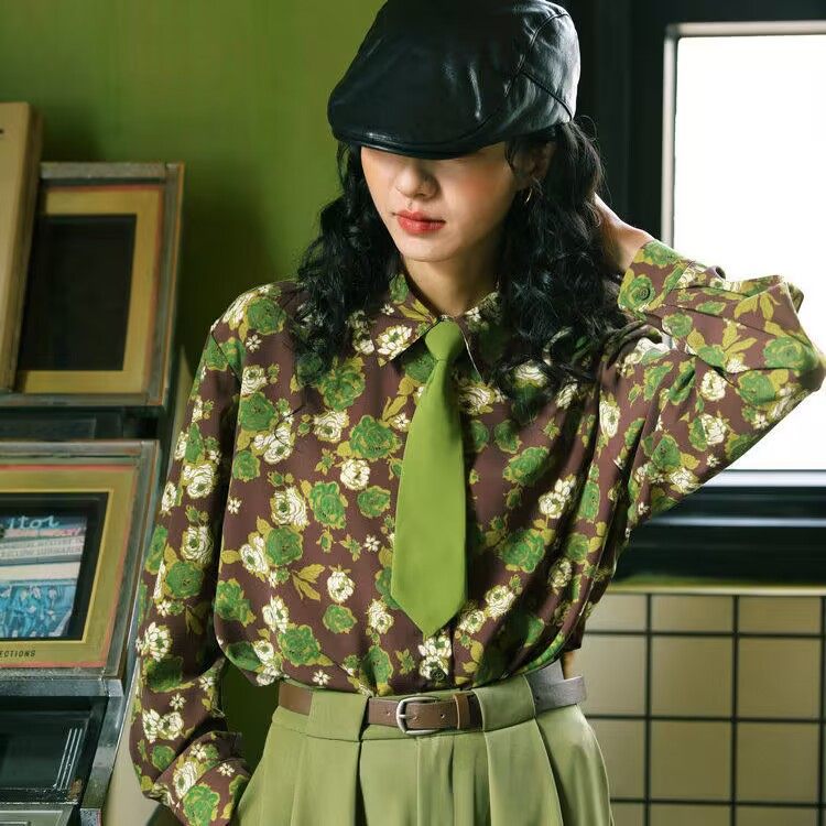 Annual meeting performance retro Hong Kong style floral shirt women's 80s nostalgic clothing sisters birthday party uniform clothing - Image 1