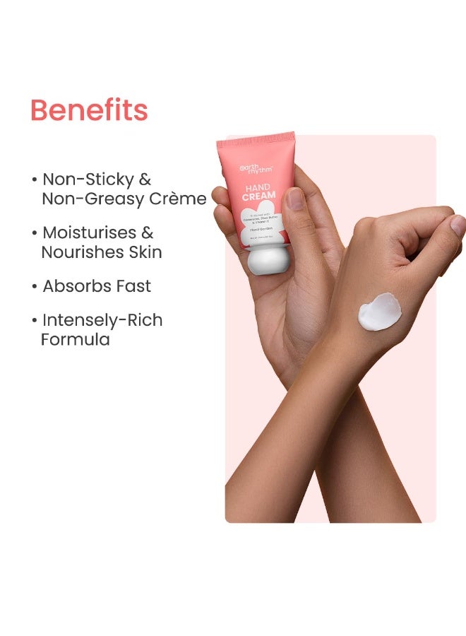 Earth Rhythm Earth Rhythm Hand Cream - Floral Garden for Dry & Rough Hand, Intense Moisturization Non Greasy , Fast Absorbing Enriched with Ceramides , Shea Butter, Cacao Seed Butter for Men & Women - 30ml  - Image 5