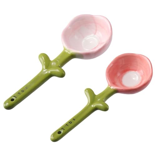 hobbyme Sunflowers Measuring Spoons and Cups Set, Cute Ceramic Measuring Spoons, Baking Sunflowers Measuring Spoon with Holder for Milk Powder Sugar Salt Wet Dry Ingredients - Image 5