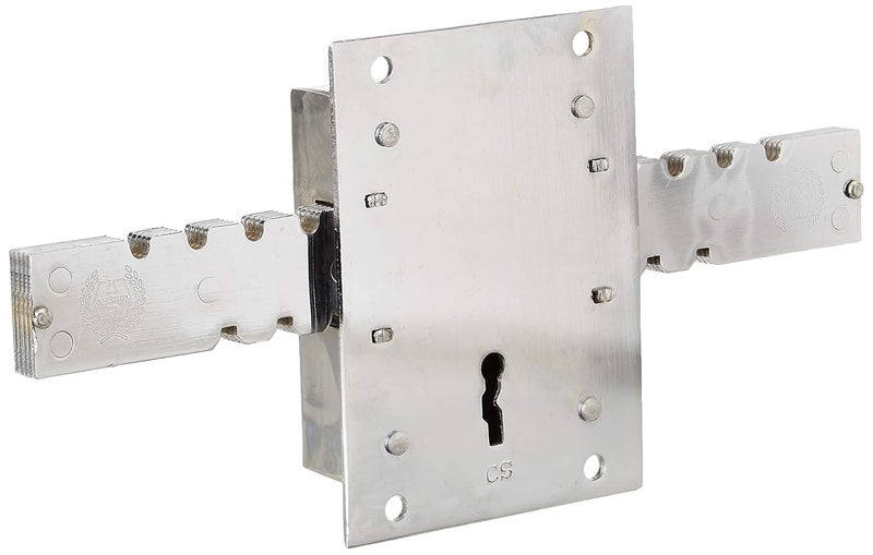 Harrison Alloy_Steel H0579 Iron Three Lever Godown Lock Set Silver - Image 2