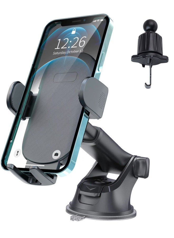 Car Phone Mount for Auto Hands Free 360 Rotatable, Car Phone Clip Holder Universal Mobile Stand for Vehicle Dashboard Windscreen Air Vent Cell Smartphone Apple iPhone Pro Max Samsung Xiaomi - Image 1
