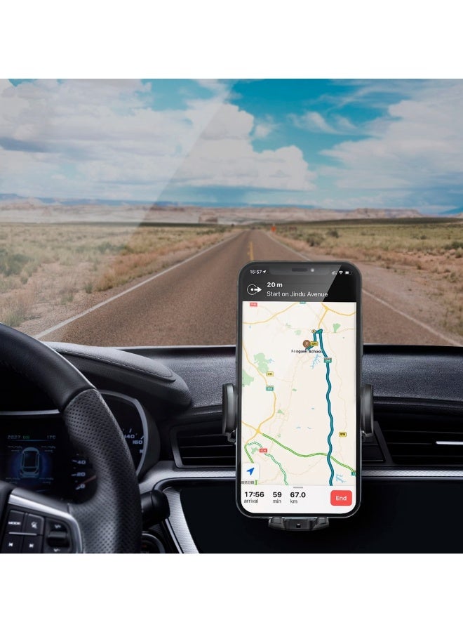 Car Phone Mount for Auto Hands Free 360 Rotatable, Car Phone Clip Holder Universal Mobile Stand for Vehicle Dashboard Windscreen Air Vent Cell Smartphone Apple iPhone Pro Max Samsung Xiaomi - Image 2