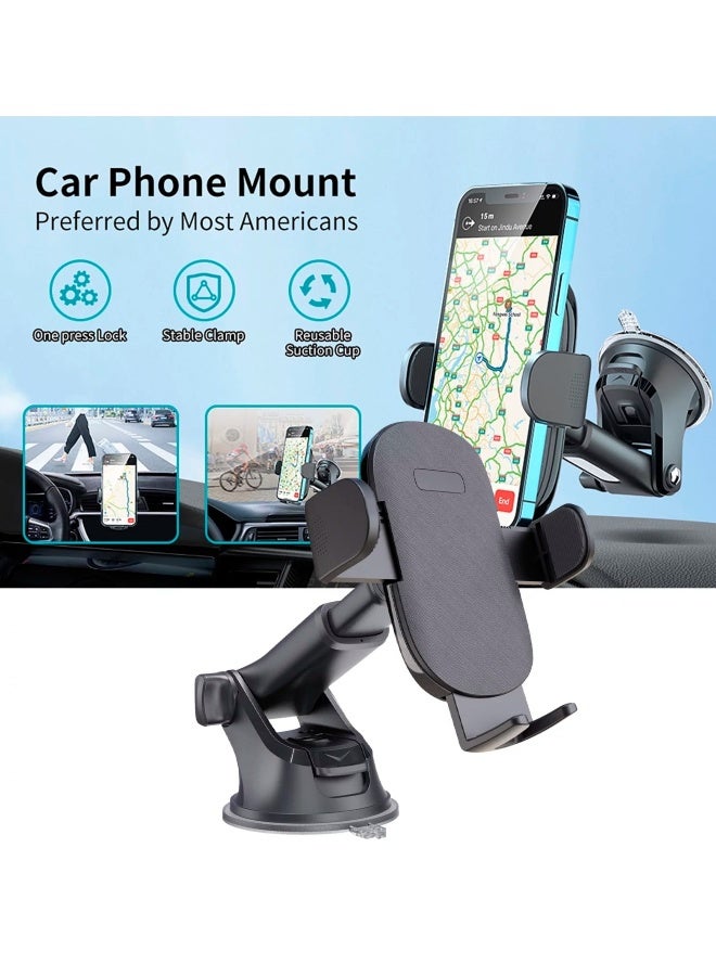 Car Phone Mount for Auto Hands Free 360 Rotatable, Car Phone Clip Holder Universal Mobile Stand for Vehicle Dashboard Windscreen Air Vent Cell Smartphone Apple iPhone Pro Max Samsung Xiaomi - Image 4
