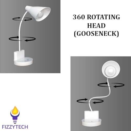 fizzytech 360° Flexible Desk Lamp Light with Mini Fan - Advanced Pen & Mobile Holder, Modern Touch Switch, All-in-One Adjustable Desk Lamp for Reading, Studying & Office (Yellow and Black) - Image 3