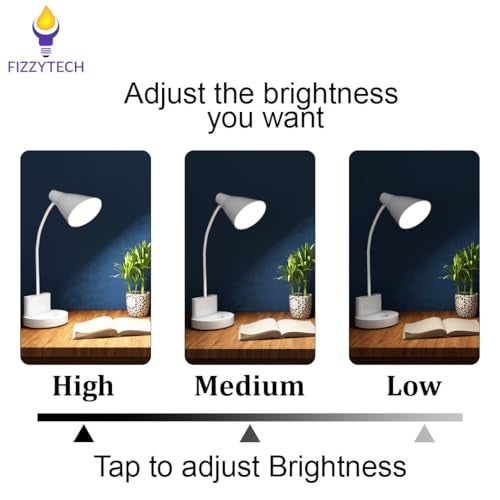 fizzytech 360° Flexible Desk Lamp Light with Mini Fan - Advanced Pen & Mobile Holder, Modern Touch Switch, All-in-One Adjustable Desk Lamp for Reading, Studying & Office (Yellow and Black) - Image 5