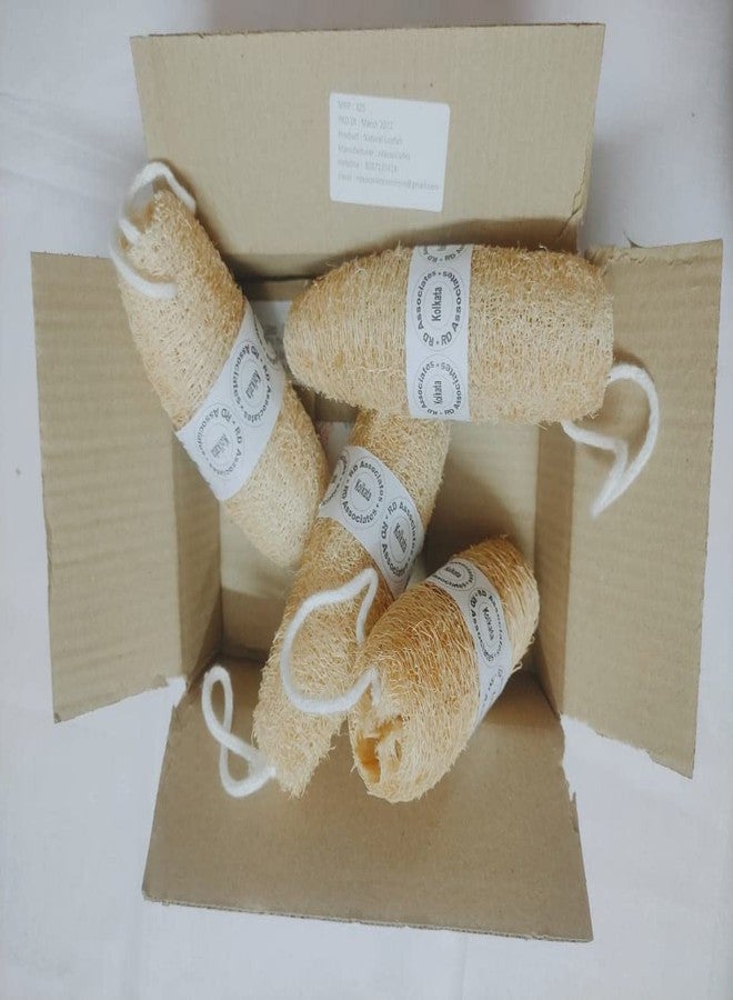 rdassociates ® Natural Loofah Bath Sponge - 4pcs Body Scrubbers | Reusable | holding Loofah for women men kids (pack of 4) - Image 5