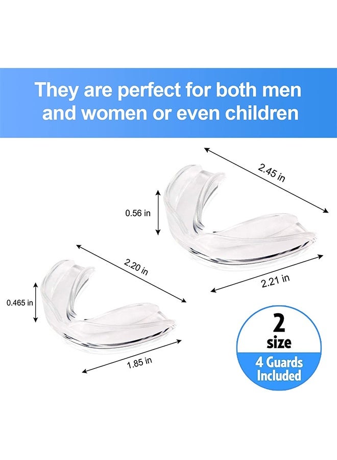 JS 4 Pack Moldable Mouth Guards for Teeth Grinding – Night Guard for Clenching with Hygiene Case, Includes 2 Regular & 2 Heavy Duty Guards - Image 2