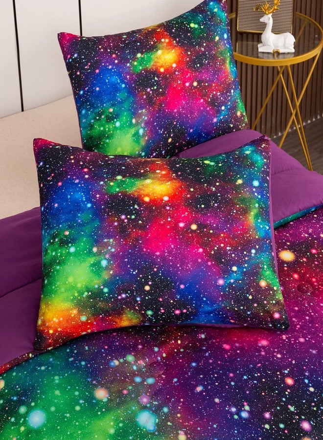 Tailor Shop Galaxy Comforter Set Colorful Outer Space Rainbow Bedding Set Twin for Girls Boys Kids Bedroom Decoration - Includes 1 Comforter 1 Pillowcase…… - Image 4