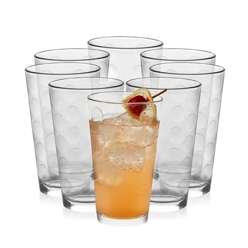 Libbey Reno Patterned Tumbler Glasses 16ounce Set of 8