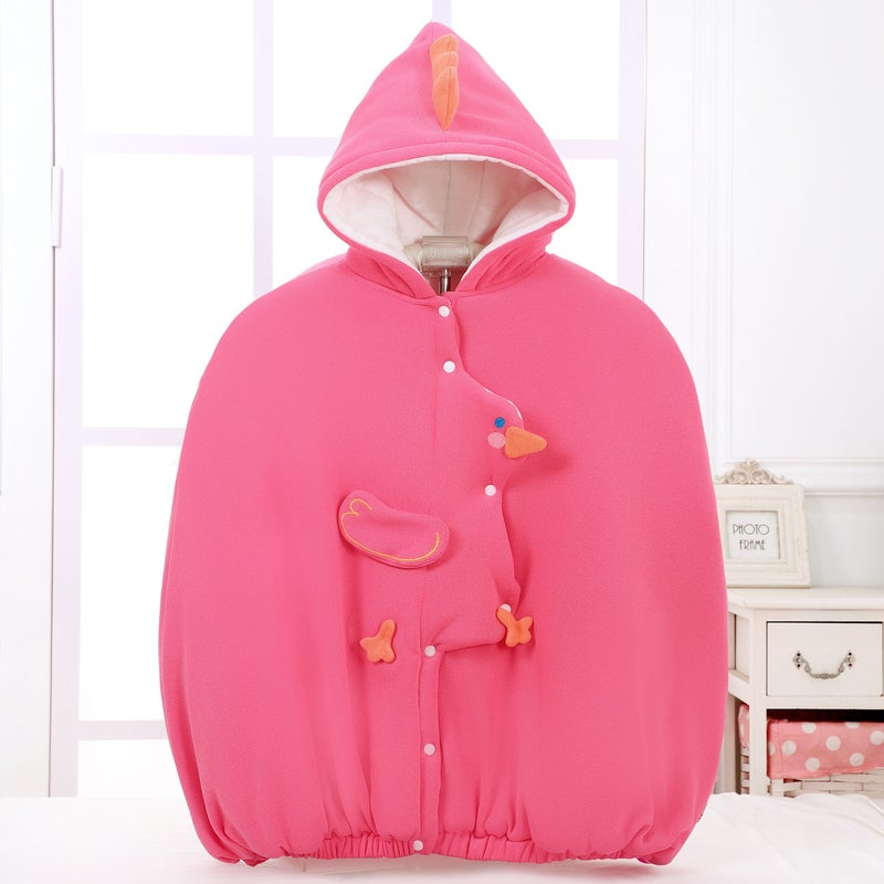 Baby Cape Cloak Autumn Winter Windproof Wrap 0-6M Duck pink