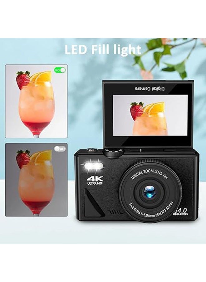 General - 64MP Digital Camera for Photography & Video: 4K vlog camera for YouTube with 3-inch flip screen, 16x digital zoom digital camera as a gift - Image 1
