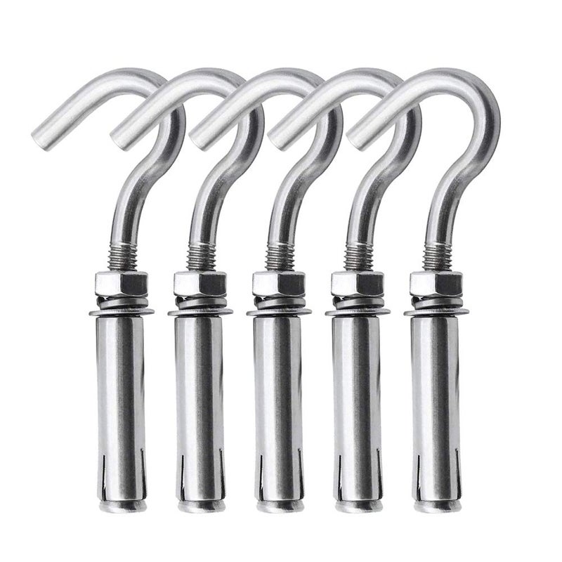 Lsqurel Concrete Wall Hook, 304 Stainless Steel Concrete Anchors Heavy Duty Expansion Bolts for Concrete Wall (M6-5Pack) - Image 1