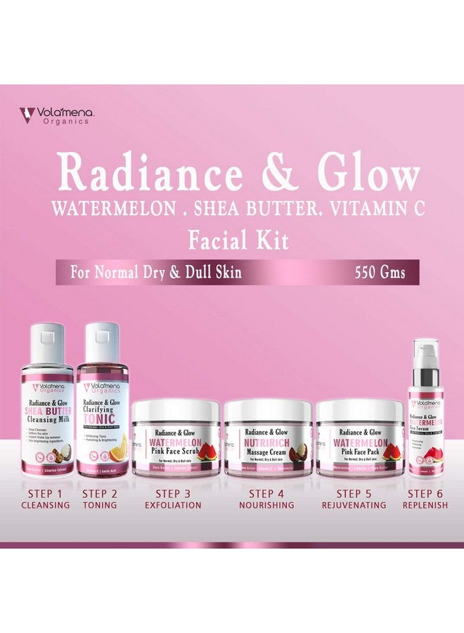 VOLAMENA WITH DEVICE Volamena Radiance Glow Watermelon 6 Steps Facial Kit For Women & Men For De Tan & Glowing Skin 550 gms - Image 2