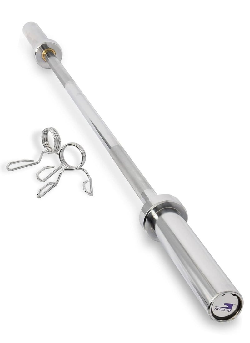 Sky Land Olympic Rod Bar, 1.5M Solid Steel Barbell with Chrome Finish for Powerlifting & Olympic Lifting, Compatible with 5 cm Weight Plates  - Image 1