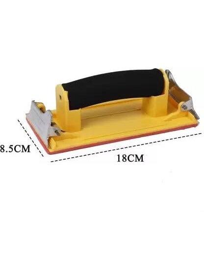 ATIMUNA - ATIMUNA Professional Handle Sander with Sponge Holder Manual Detail Sanders Tool with Soft Grip Handle for Precise Finishing Yellow - Image 1