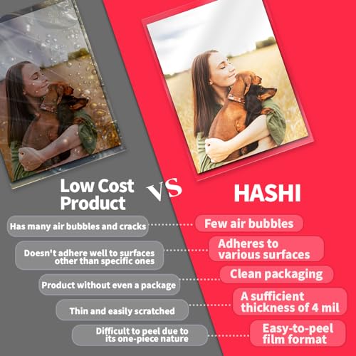 Hashi أوراق الترقق بدون حرارة ذاتية اللصق 8.5 × 11 بوصة، 100 عبوة، سمك 4 مل، شفافة، أوراق ترقيق ذاتية اللصق بدون آلة، لحماية الوثائق والصور [حجم خطاب] من ها شي - Image 2