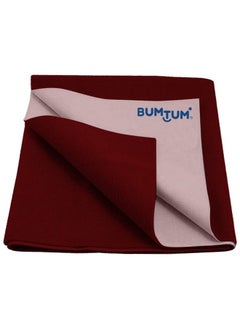 Bumtum Baby Dry Sheet Waterproof Soft Fleece Baby Bed Protector ; Antibacterial & Odour Free ; Extra Absorbant Reuseable & Washable (Maroon Small Size 50 * 70Cm Pack Of 1)  - Image 1