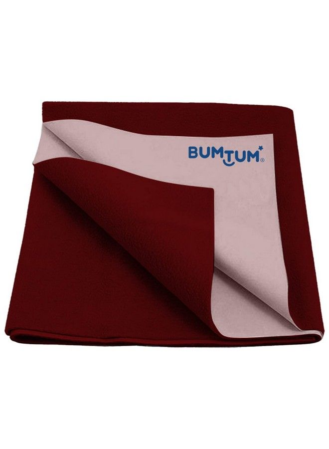 Bumtum Baby Dry Sheet Waterproof Soft Fleece Baby Bed Protector ; Antibacterial & Odour Free ; Extra Absorbant Reuseable & Washable (Maroon Small Size 50 * 70Cm Pack Of 1) - Image 1