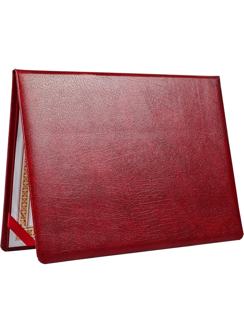 FIS Certificate Folder, Bonded Leather Materials, Padded Cover, Round Corners, Size A4(210x297mm), with A4 Certificate Included, Maroon Color-FSCLCERTBLMR - Image 4