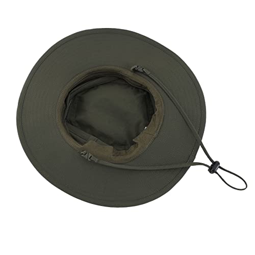 Home Prefer UPF50+ Kids Toddler Boys Sun Hat Wide Brim Fishing Hat UV Protection Hat Light Weight Mesh Bucket Hat Army Green 4-8T - Image 4