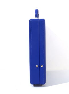Freegallops 14" Leather Doctor Lawyer Briefcase Leather Attache Blue  - Image 5
