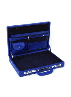 Freegallops 14" Leather Doctor Lawyer Briefcase Leather Attache Blue  - Image 2