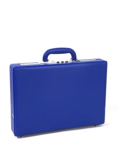 Freegallops 14" Leather Doctor Lawyer Briefcase Leather Attache Blue  - Image 1