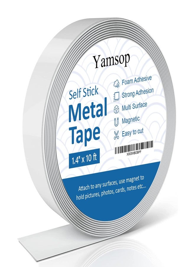 Yamsop Metal Tape Self Adhesive, Metallic Steel Strip Roll, Metal Strips for Magnets, 10 ft (Y-MVMT01) - Image 1