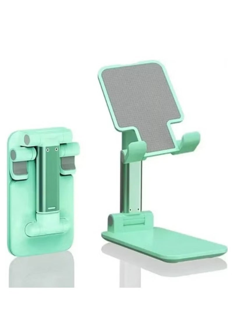 Foldable Adjustable Desktop Cell Phone Holder for Office, Anti-Slip for Most Size Phones and Tablets Green