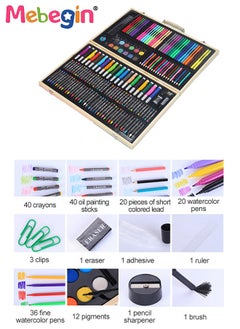 MEBEGIN 180 Pieces Art Set, Drawing Art Box with Oil Pastels, Crayons, Colored Pencils, Markers, Watercolor Cakes and Other Accessories, Deluxe Portable Painting Supplies Kit, Superior Quality and Safe Painting Tools, Ideal for Kids and Adults Drawing, Sketching and Colouring  - Image 5