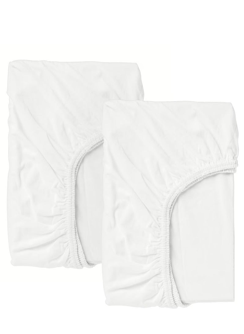 EVER SHINE 2 PCS of Fitted sheet for cot white 60x120 cm - Image 1