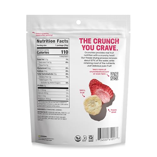 Crunchies Freeze-Dried Fruits, 100% All Natural Crispy Fruit, Non GMO and Kosher, Resealable Freeze Dried Fruit Snack Packs, Pack of 6 (Strawberry Banana) - Image 2