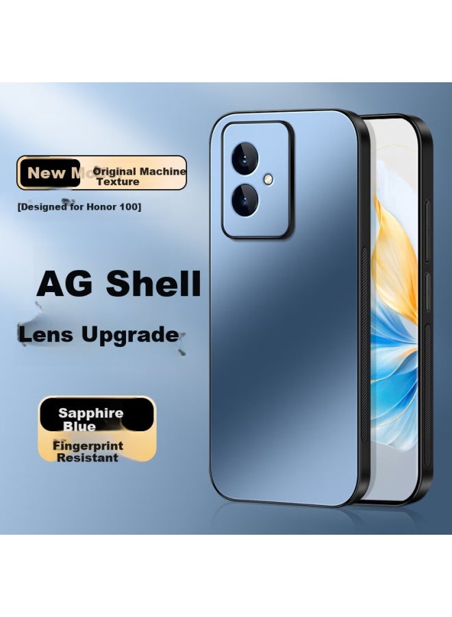 Shangsu Matte Full Protection Case For Honor 100/huawei 100, Anti-fingerprint, Anti-drop, Simple Business Style, Luxury Design, Sapphire Blue - Image 1