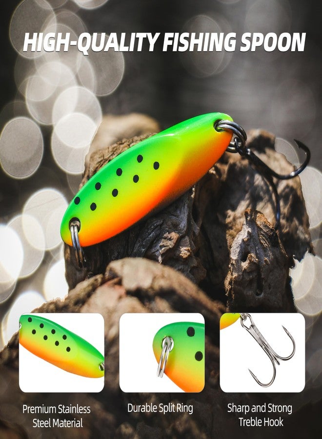 Probite Jigging Spoon Fishing Lure Set 6-Pack Metal Saltwater & Freshwater Casting Spoon Hooks Premium Durable Treble Hooks for Bass, Salmon & Trout Fishing（ 1/8 oz） - Image 2