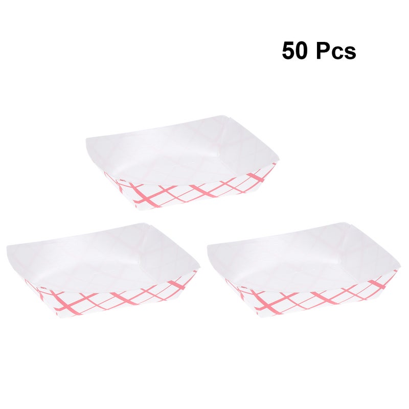 50pcs Portable Paper Coating Snack Open Oilproof Fries Chicken Case - Image 1