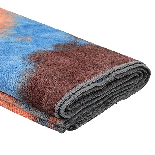 Pefi Yoga Towels , Non Slip Hot Yoga Towel Skidless Waffle Texture, 100% Absorbent Odorless Microfiber Yoga Blanket, Standard Sized 24 x72 in Mat Towel,for Hot Yoga, Bikram, Pilates ( Blue & Grey)…1 - Image 2
