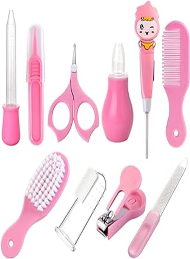 Baby Grooming Kit, Baby Care Items, Baby Care Essentials Set, Baby Supplies Set, 8Pcs Baby Health Care Set Portable Baby Care Kit, Safety Cutter Baby Nail Kit For Newborn, Infant & Toddler(Pink)