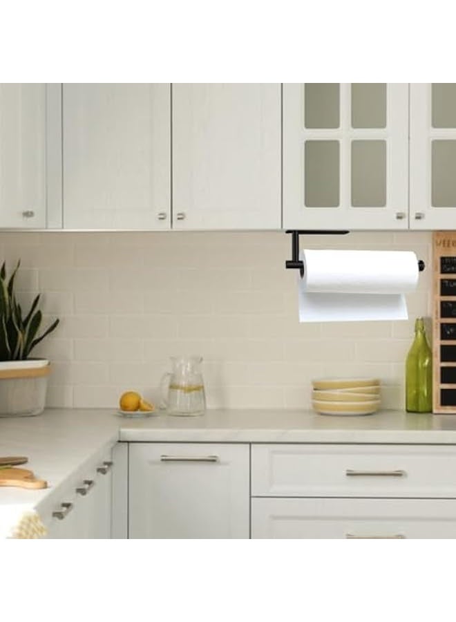 Black Self Adhesive Toilet Paper Holder Wall Mount 1 Pcs SUS304 Stainless Steel Toilet Roll Holder Adjustable 9in ~15in Hanging Paper Towel Holder for Bathroom Kitchen Under Cabinet Fridge - Image 3
