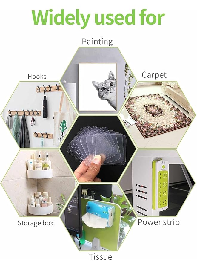 erorex Transparent Double Sided Tape 50Pcs Acrylic Waterproof Removable Tape Double Sided Strong Adhesive For Indoor And Outdoor Office Wall Decoration Diy Crafts Car Glass Decoration - Image 4