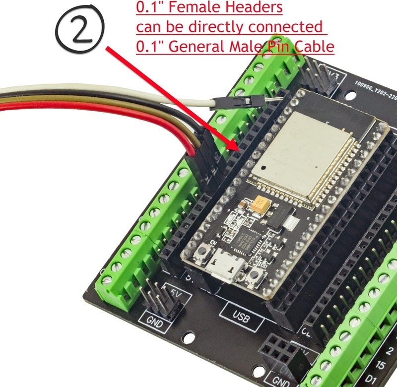 whiteeeen لوحة تفكيك بيضاء ESP32 سوبر مع توسيع GPIO بمقاس 3.81 مم - Image 3