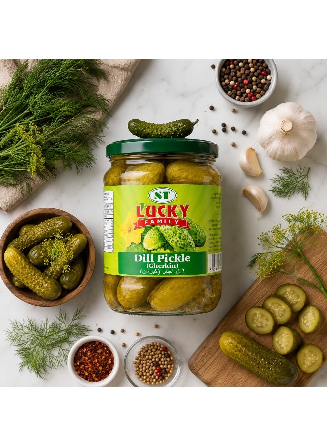 LUCKY FAMILY Dill Pickle Gherkin 680g - Image 2