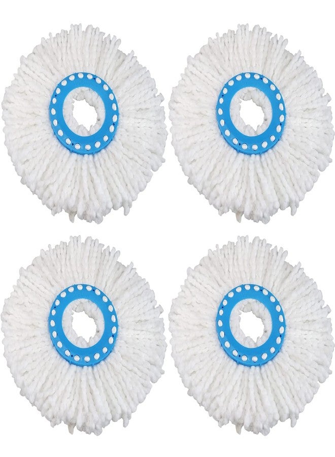 Primeway® Polyester Microfibre Mop Head Replacement Refills | 115g Each | 38cm Diameter | Pack of 4 | White - Image 1