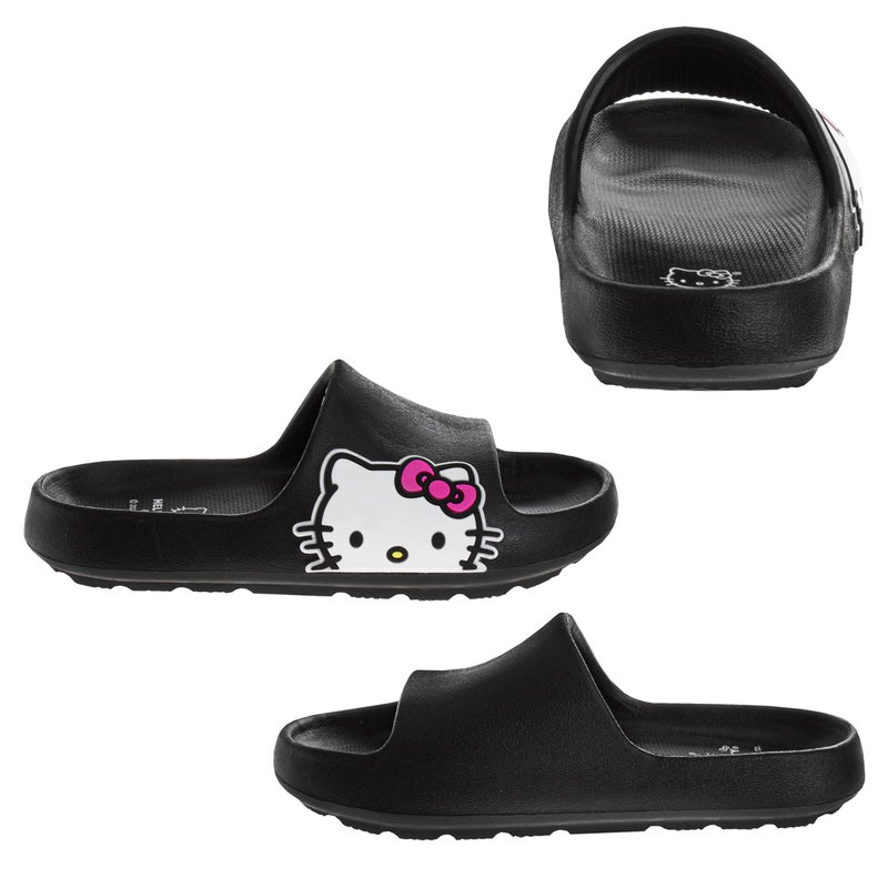 Josmo Sanrio Hello Kitty Slides Open Toe Sandals - Kids Girls Beach Water Pool Shoes - Black (sizes 13-1 Little Kid) - Image 2