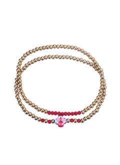 نيبمينينت Amz Jewelry Stainless Steel Beads Waterproof Classic Durable Charm Four-leaf Clover Shiny Crystal Elastic Bracelet 