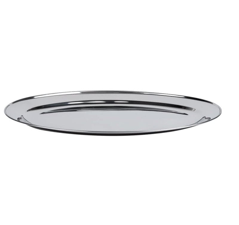 Dynore Stainless Steel Heavy Oval Serving Tray - Rice, Snacks & Starter Tray - Image 3