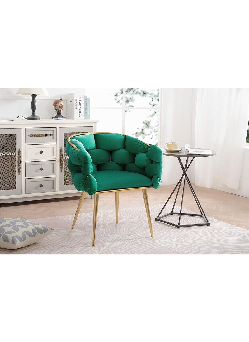 LIMOS - Makeup Vanity Chair Modern Dining Chair Stool with Backrest Gold Metal Legs and Elegant Tufted Back - Image 1