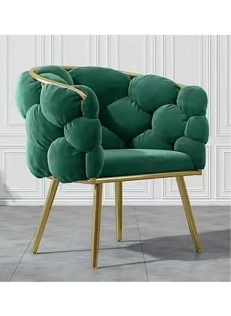 LIMOS - Makeup Vanity Chair Modern Dining Chair Stool with Backrest Gold Metal Legs and Elegant Tufted Back - Image 1