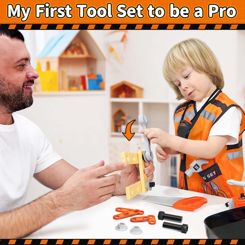 KidBloom Toddler Tool Set, Kids Tool Set with Toy Drill, Tools for Kids with Tool Box and Vest, Toys for 3 Year Old Boys - Image 4