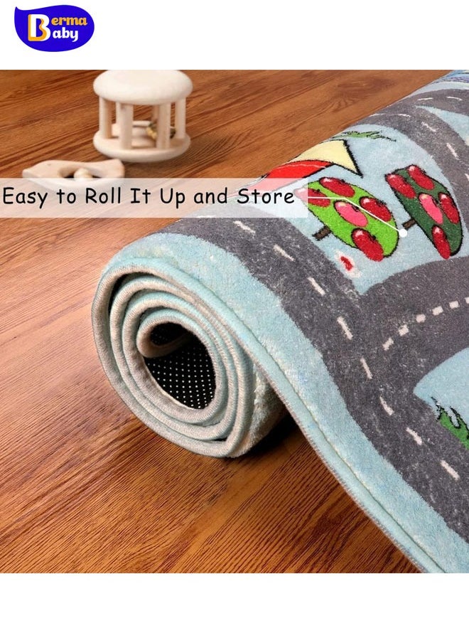 Berma Baby Baby Play Mat City Traffic Road Map Carpets for Living Room Car Track Bedroom Decoration Rug Children Kids Play Mat Non Slip Floor Mats  - Image 3